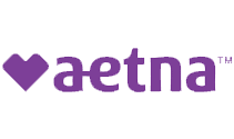 Aetna logo: Purple heart followed by the word 