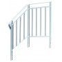 A picture of a metal railing on a white background.