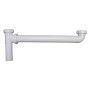 A white plastic pipe with a drain on a white background.