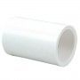 A white plastic pipe connector on a white background.