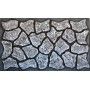 A door mat with a stone pattern on it.