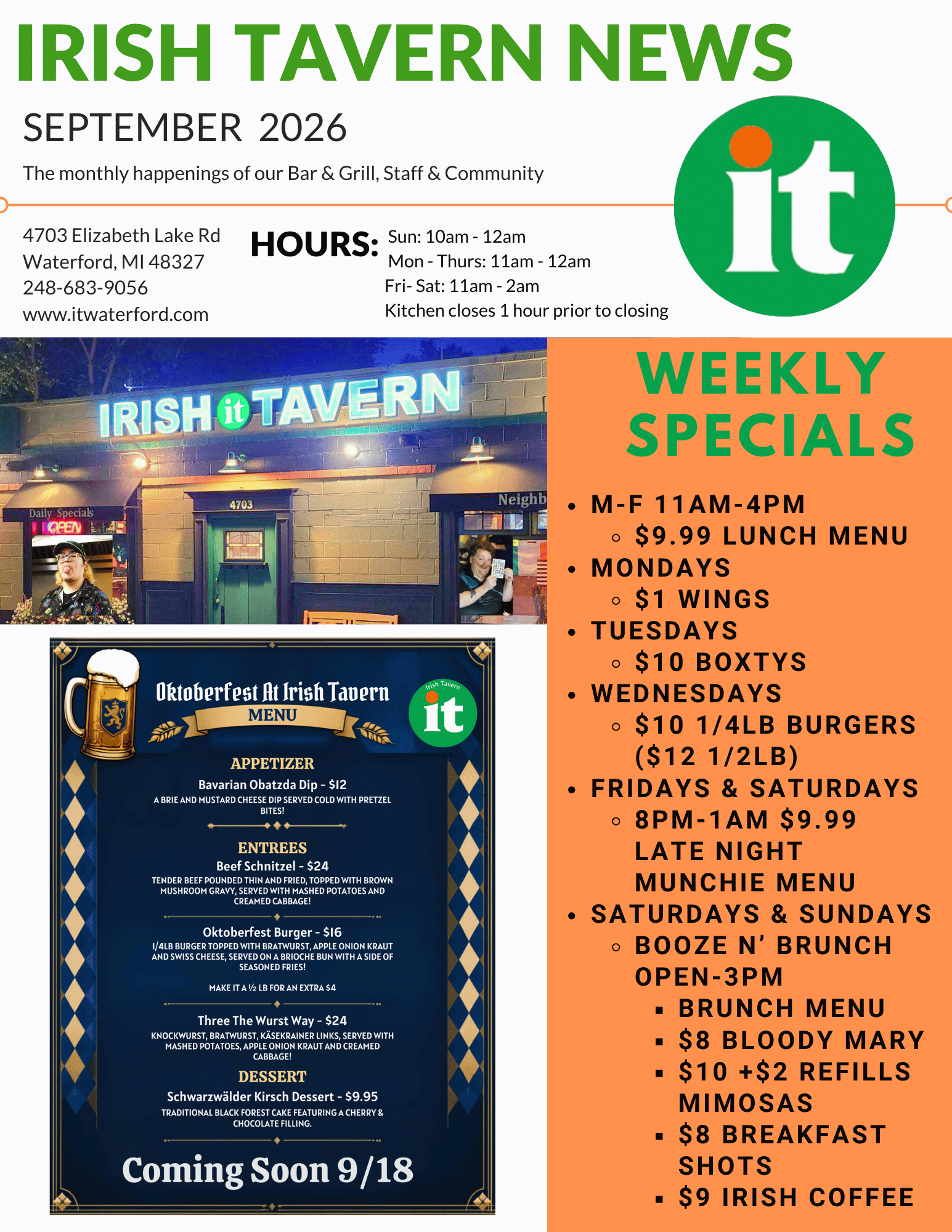 Weekly specials