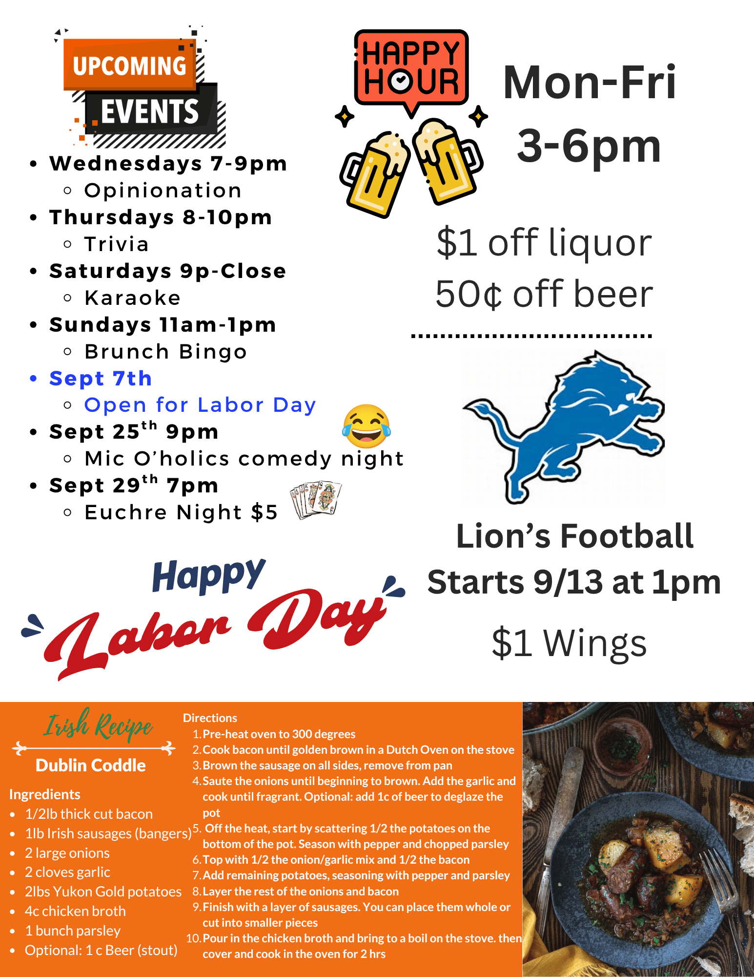 events, recipe