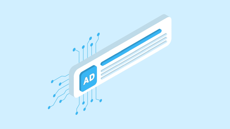 Isometric ad banner with 
