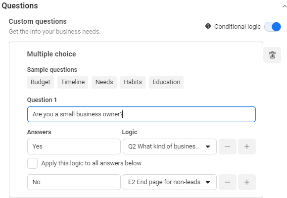 Screenshot of a survey question: 