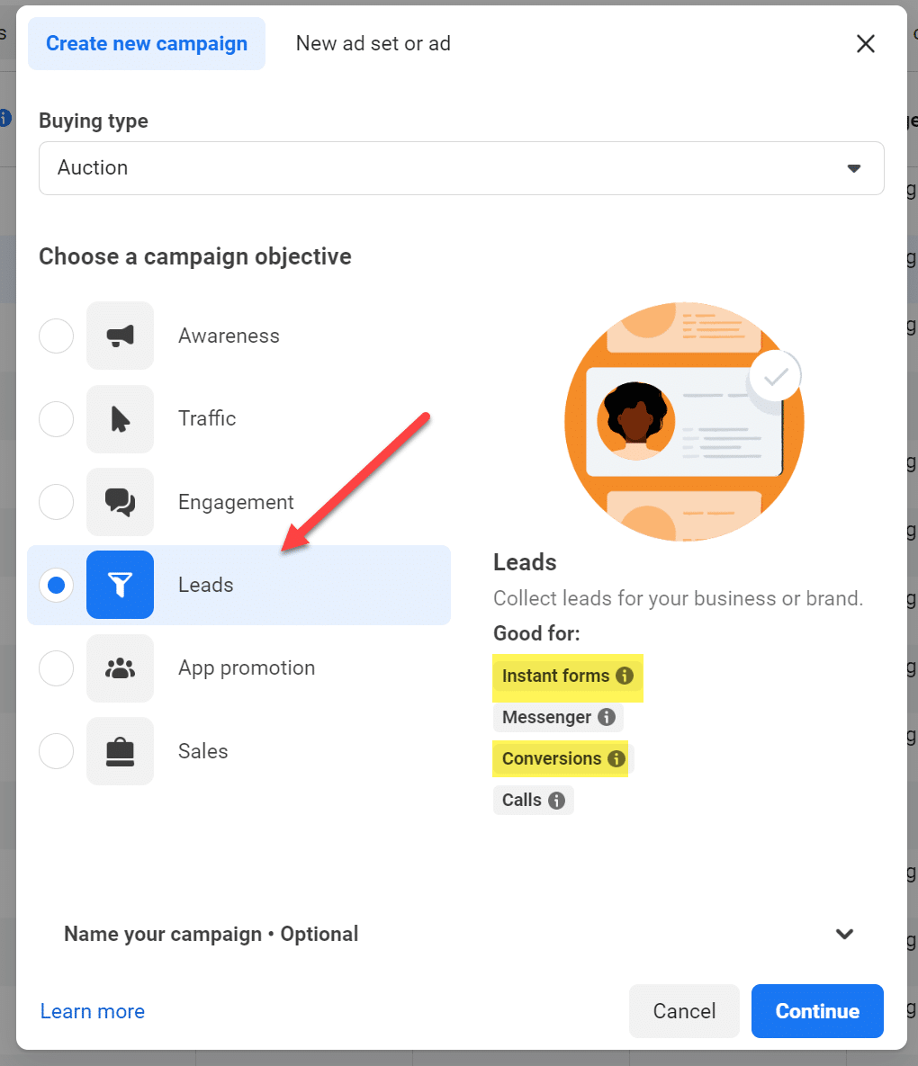 Screenshot of Google Ads campaign creation. 