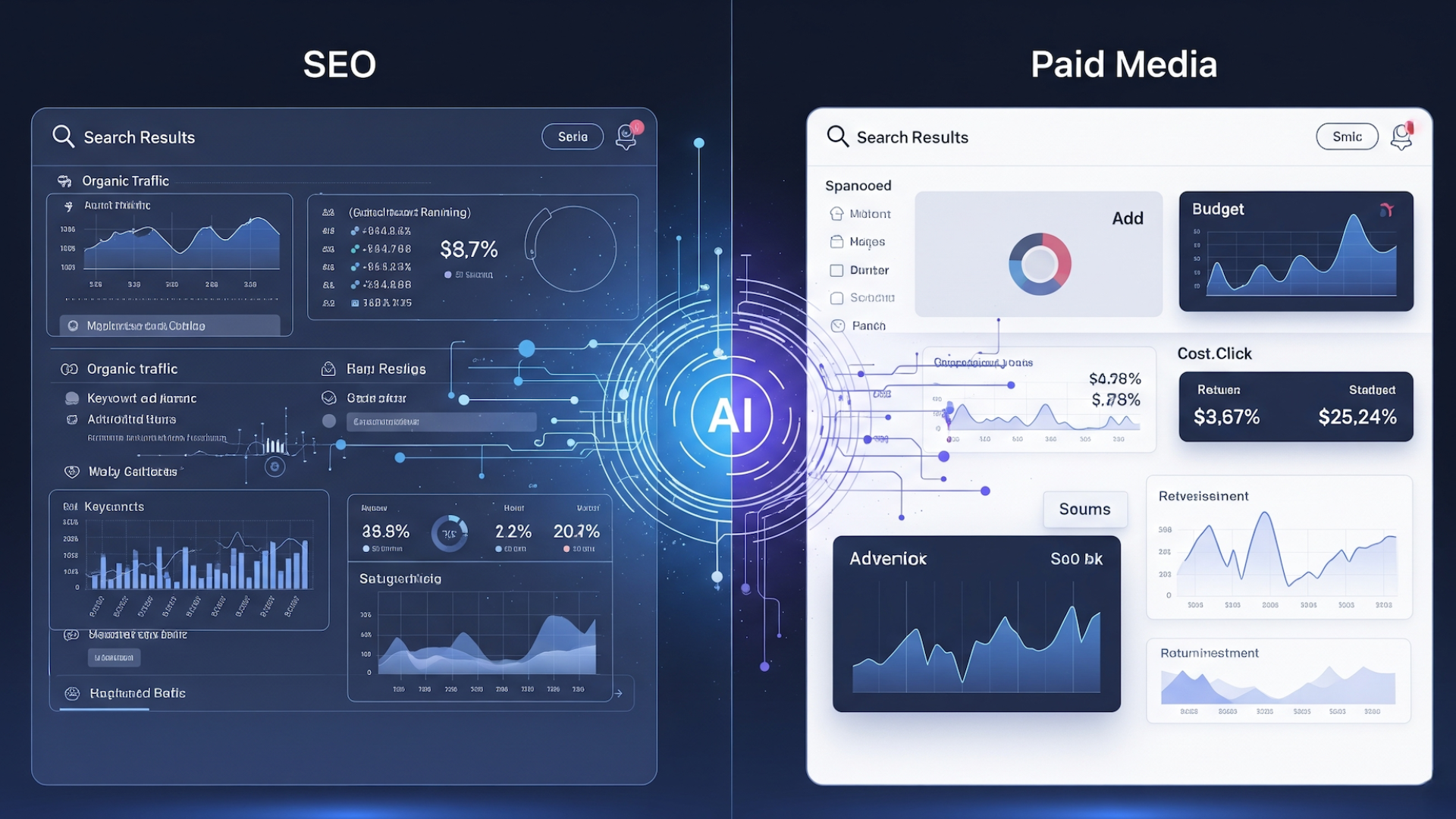 Two data dashboards, 