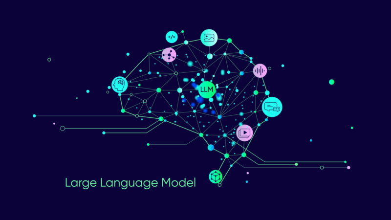 Digital brain graphic with connected nodes, labeled 