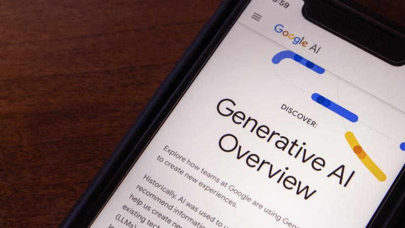 Smartphone screen displaying the Google AI 