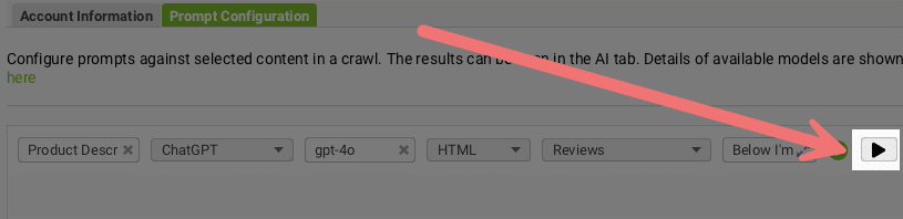 A right-pointing play button.  A dropdown menu with the choices 
