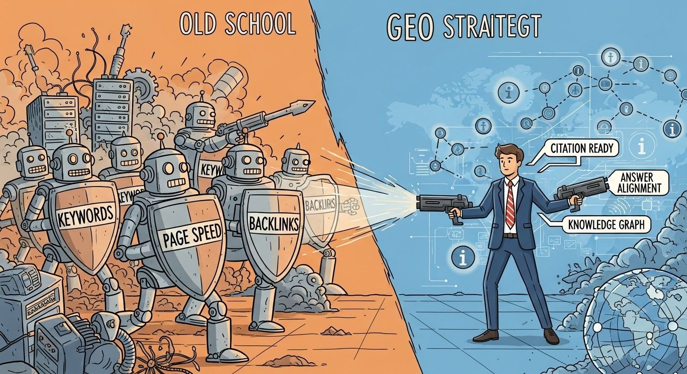 A split graphic: 