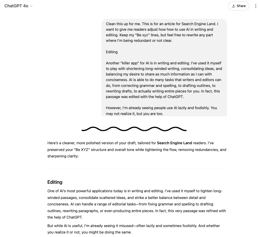 Text discussing writing and editing with ChatGPT, including app details and tips.