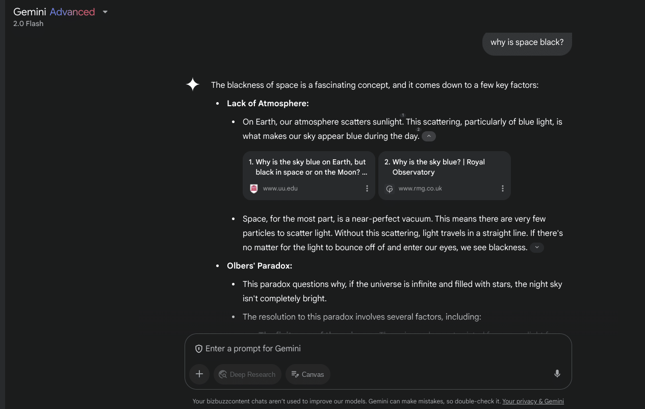 Dark website with text content and buttons.