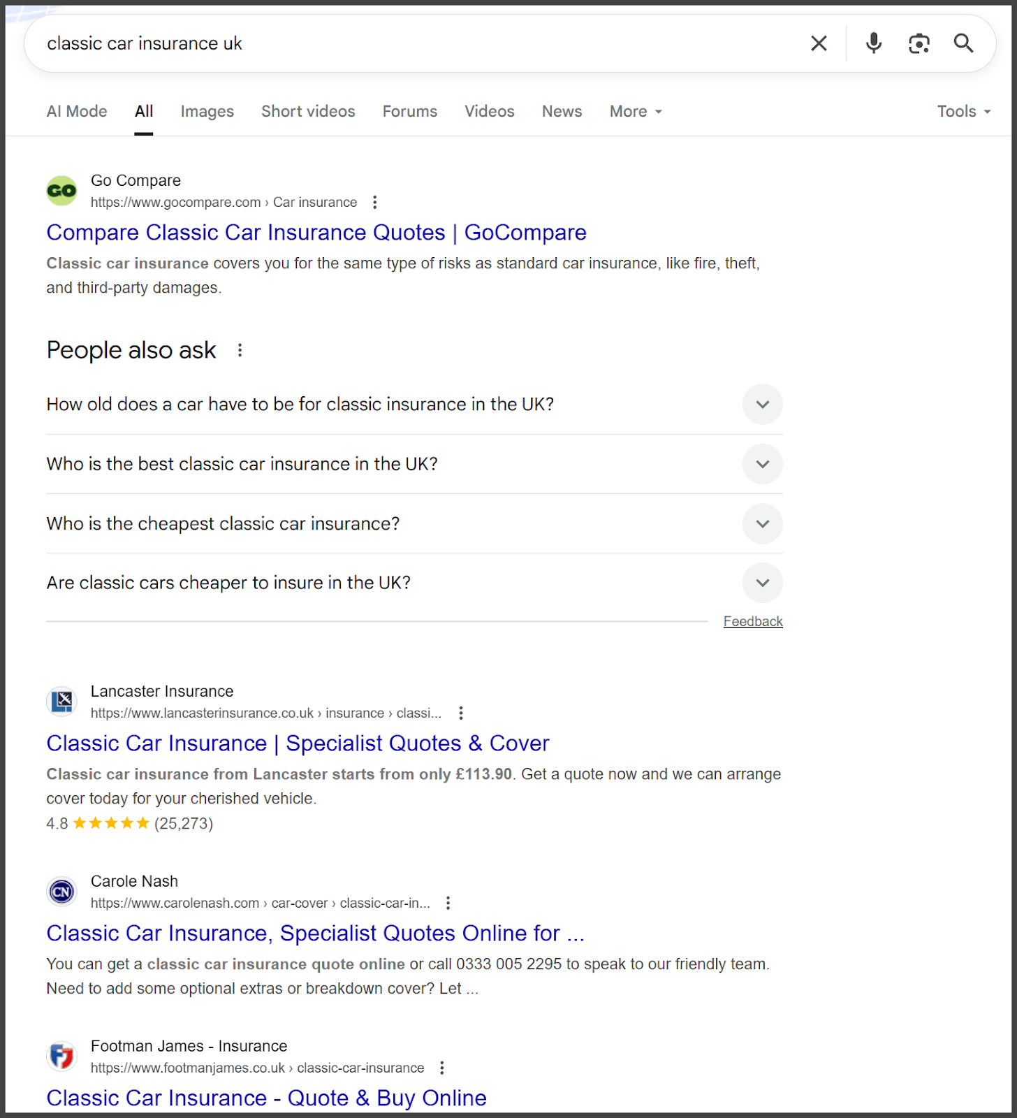 Google search results for 
