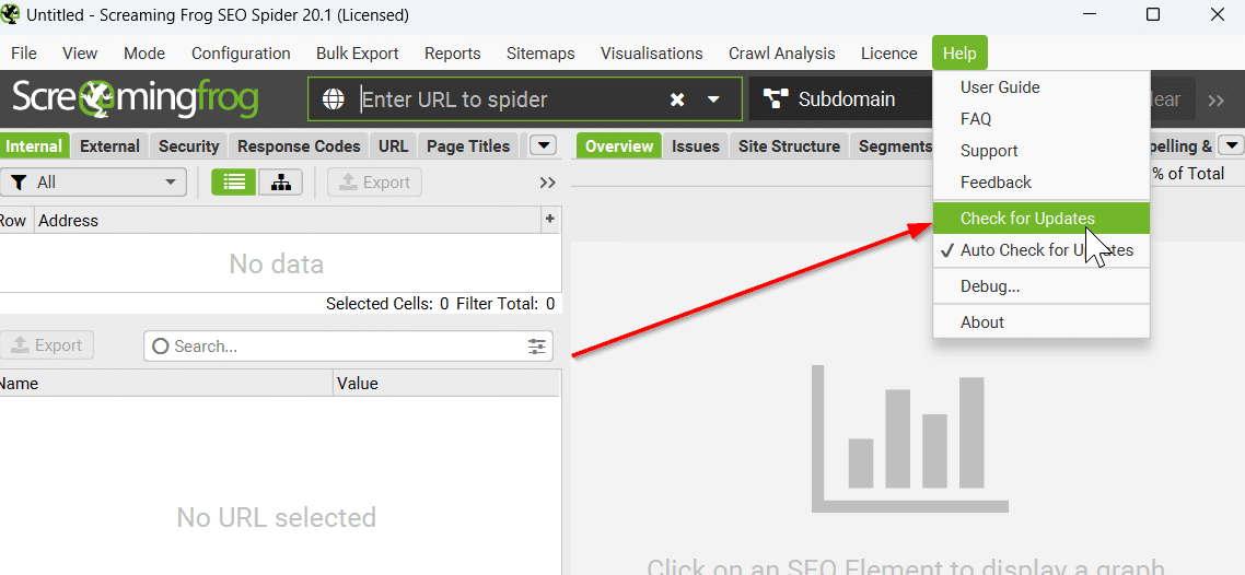 Screaming Frog SEO Spider software, 