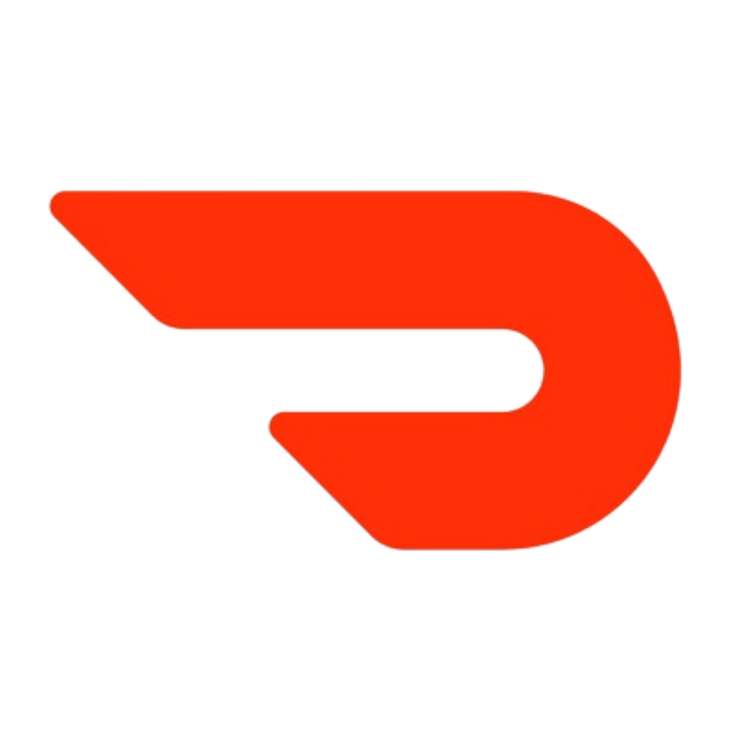 DoorDash logo: Orange stylized 