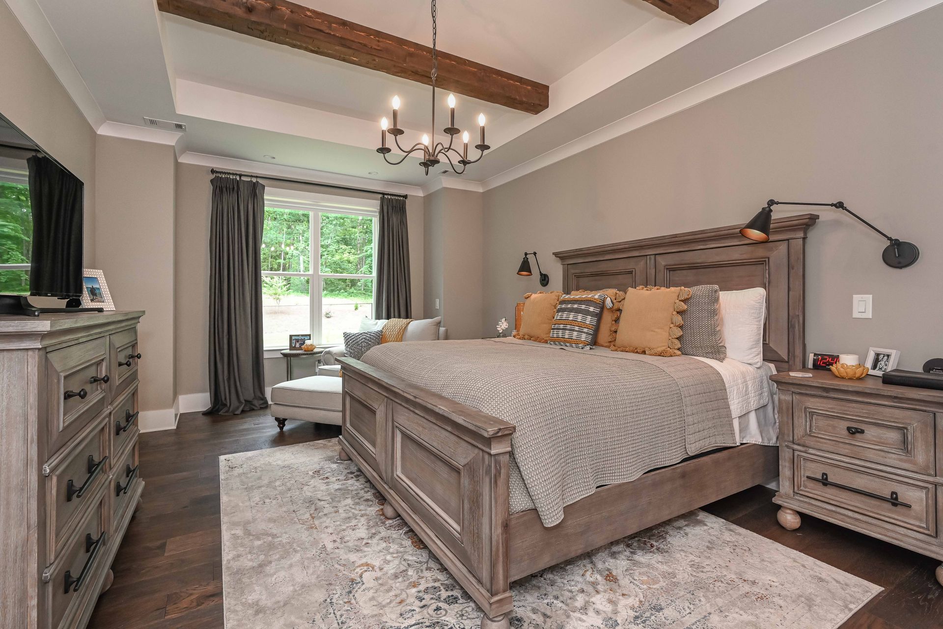 Room filled with furniture and a fireplace