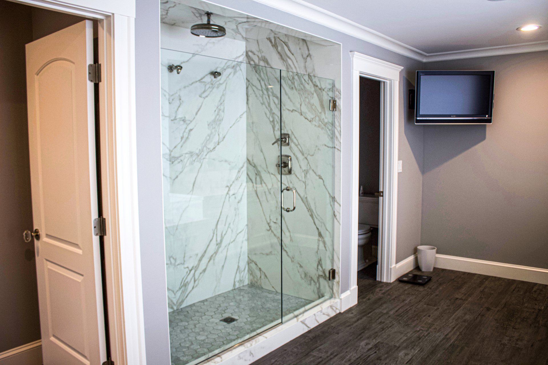 Shower with Glass — Lynn, MA — ItalMarble Co Inc