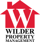 Wilder Property Management logo with red house and white “W” above black text