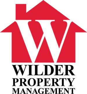 Wilder Property Management logo with red house and white &ldquo;W&rdquo; above black text
