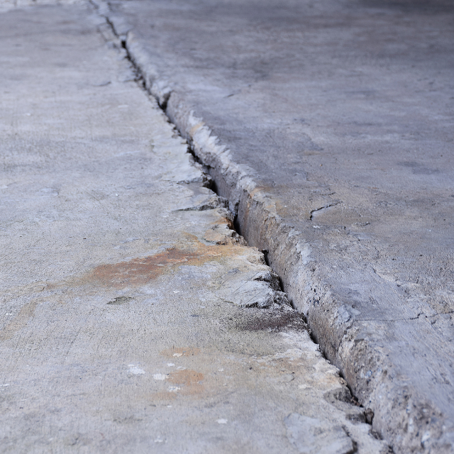Visible cracks in a home’s concrete floor