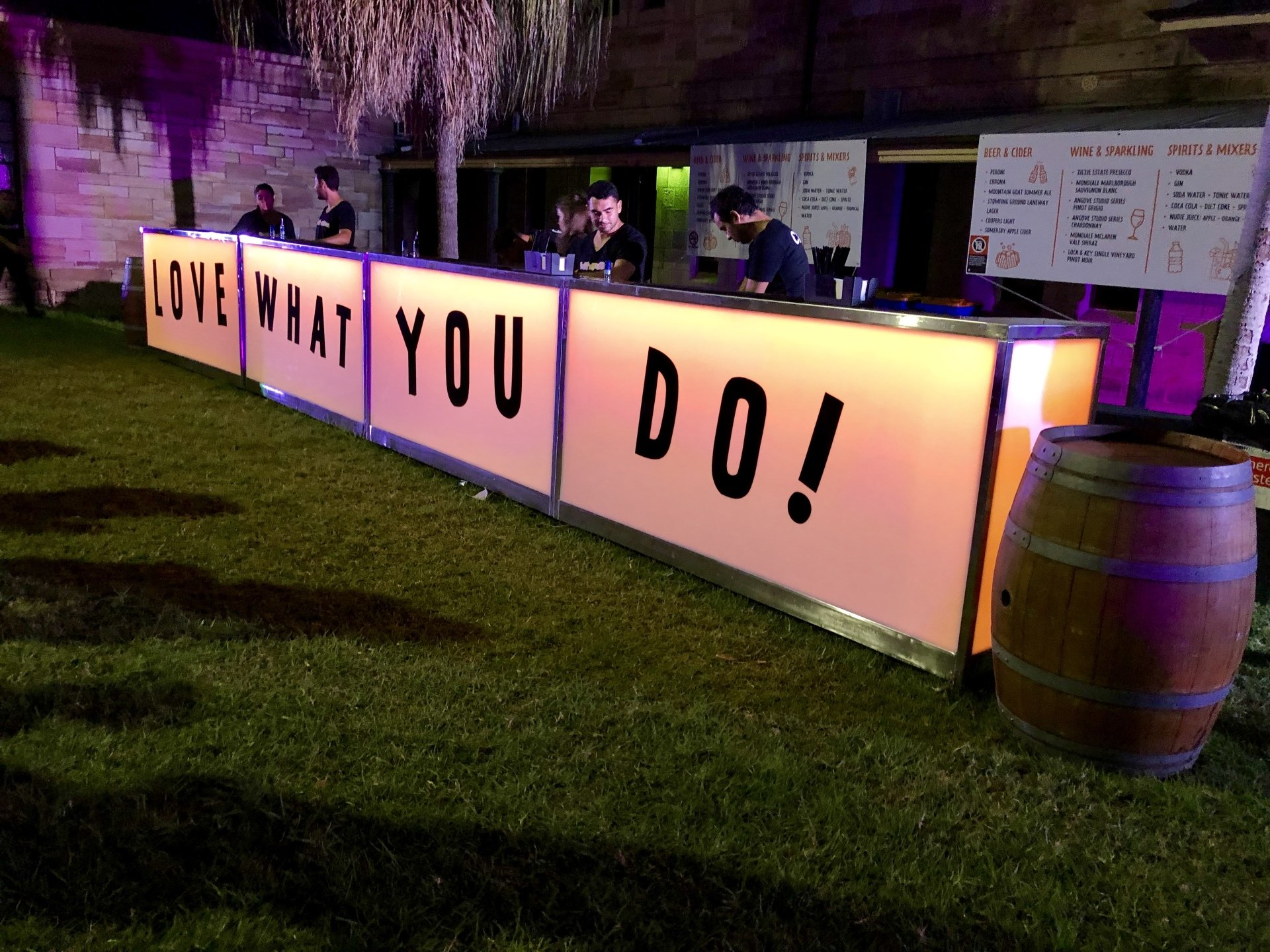 Custom branded mobile bar hire