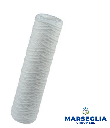Cartuccia filtrante per acqua bianca, avvolta strettamente, con logo 