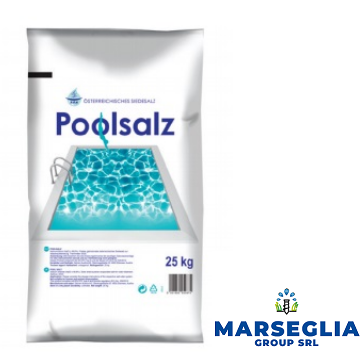 Sacco di sale per piscina con grafica a tema piscina, etichetta 