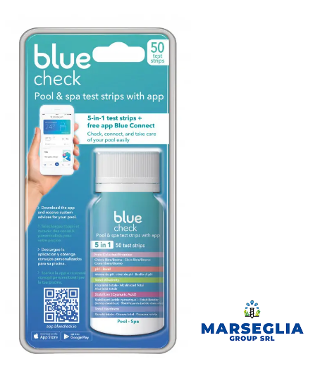 Strisce reattive Blue Check per piscine in confezione da 50 strisce, con ca.