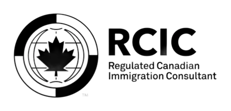RCIC logo with black maple leaf and the words “Regulated Canadian Immigration Consultant”