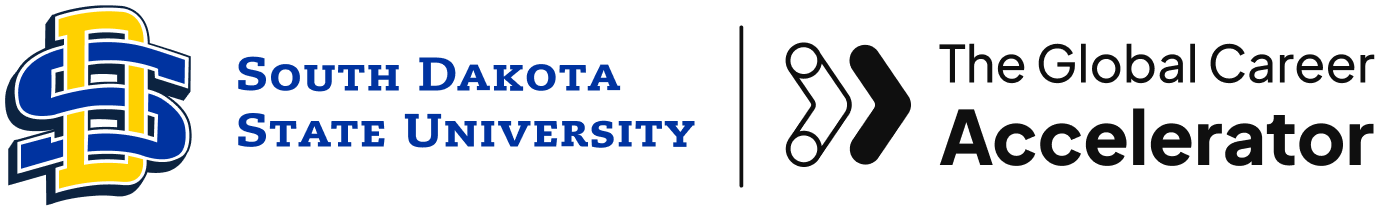 South Dakota State University and The Global Career Accelerator logos