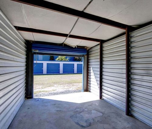 Interior of a drive-up storage unit at StorMark Self Storage, 103 Park Drive in Powells Point, NC.