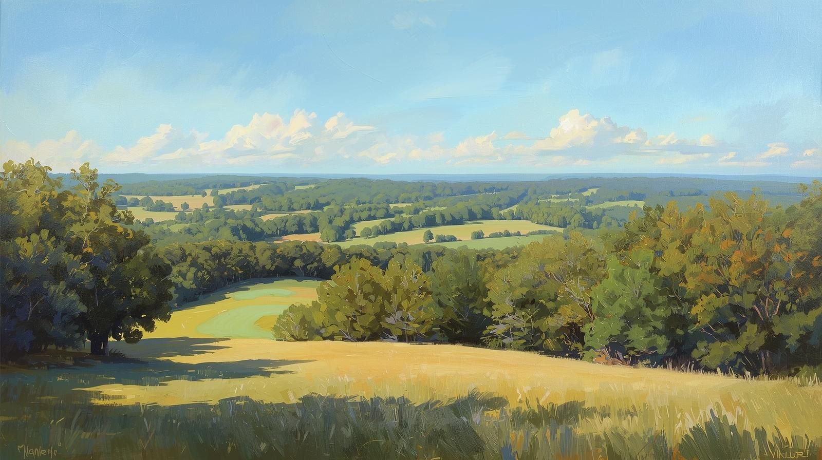 Rolling countryside landscape near Jacksonville, North Carolina