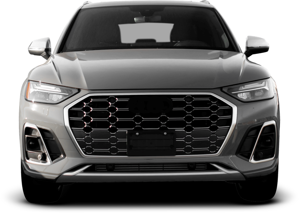 Front view of a silver SUV with a black grille on a white background | A1 Auto Repair & Detail Center