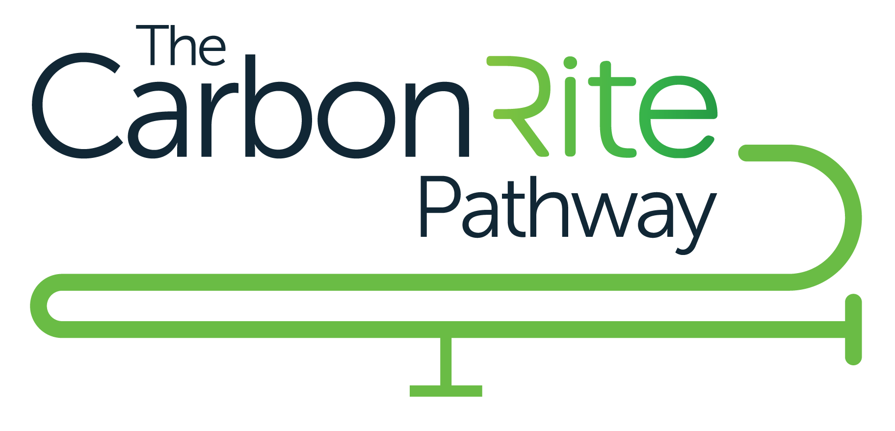 The Carbon Rite Pathway logo in black and green with a stylized green line loop