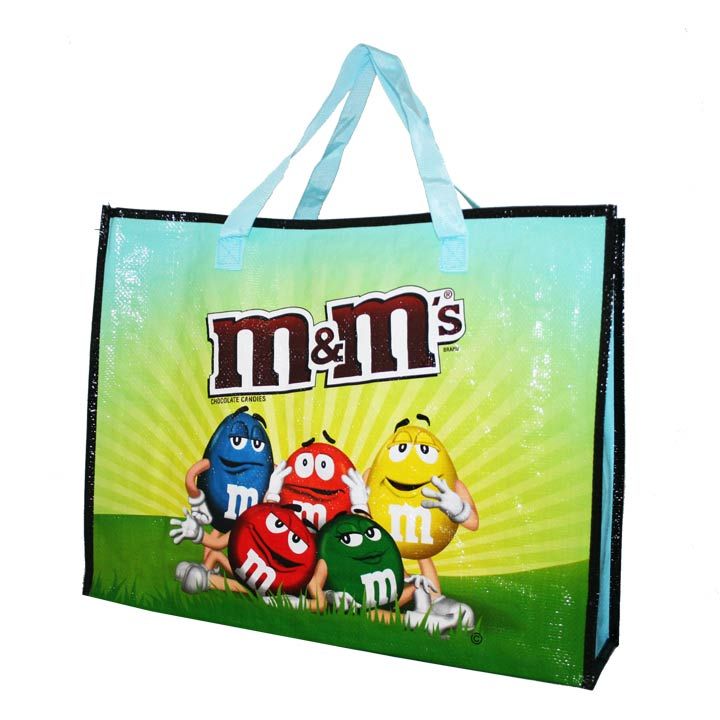 a m & m 's bag with m & m 's on it