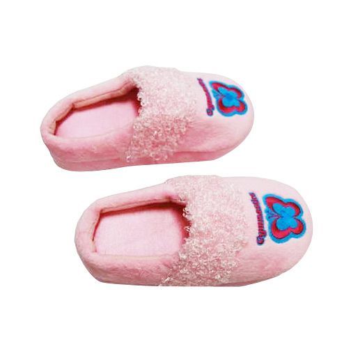 a pair of pink slippers with the number 23 on them