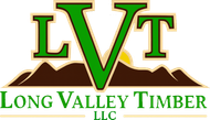 Logo for Long Valley Timber LLC, featuring green