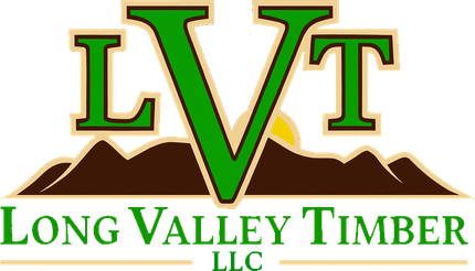 Logo for Long Valley Timber LLC, featuring green
