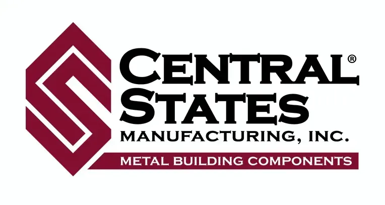 The logo for central states manufacturing , inc. metal building components