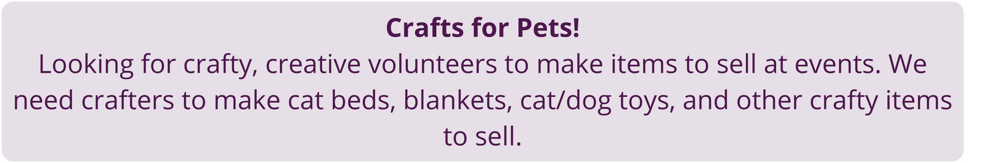 Purple flyer recruiting crafters for a craft fair, with text about making items to sell.