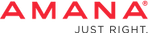 Amana logo in red text, 
