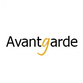 Avantgarde logo with black text and a gold 