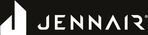 JennAir logo with a white angular design on a black background.