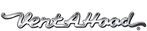 Vent-A-Hood logo in script font with a silver outline.