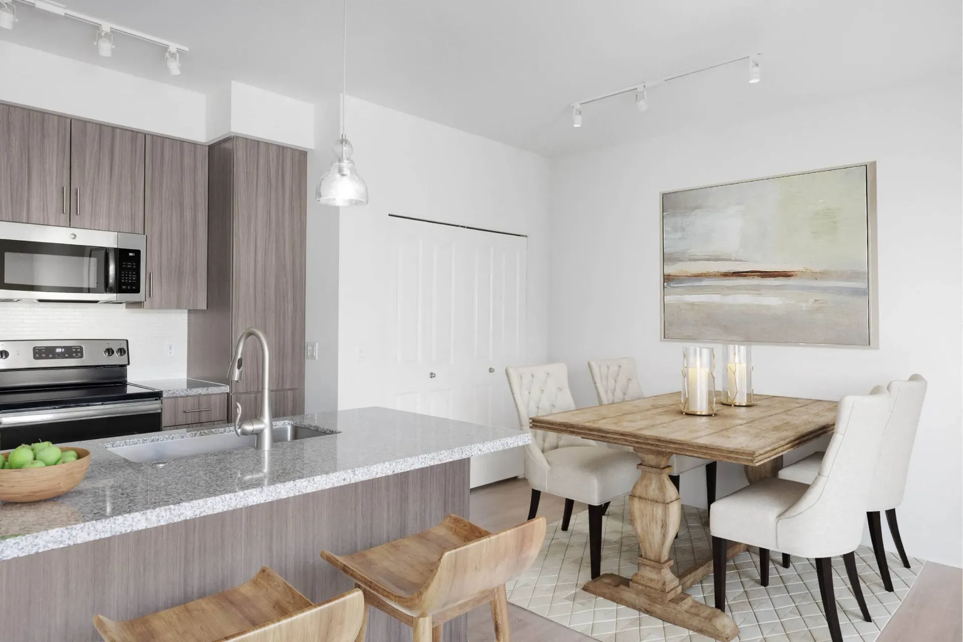 One Bedroom floor plan image.