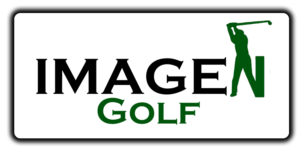 IMAGEN Golf logo with black text and a green golfer silhouette