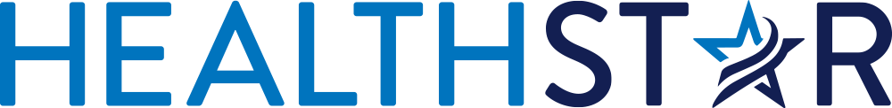 HealthStar logo in blue with a star icon on a white background