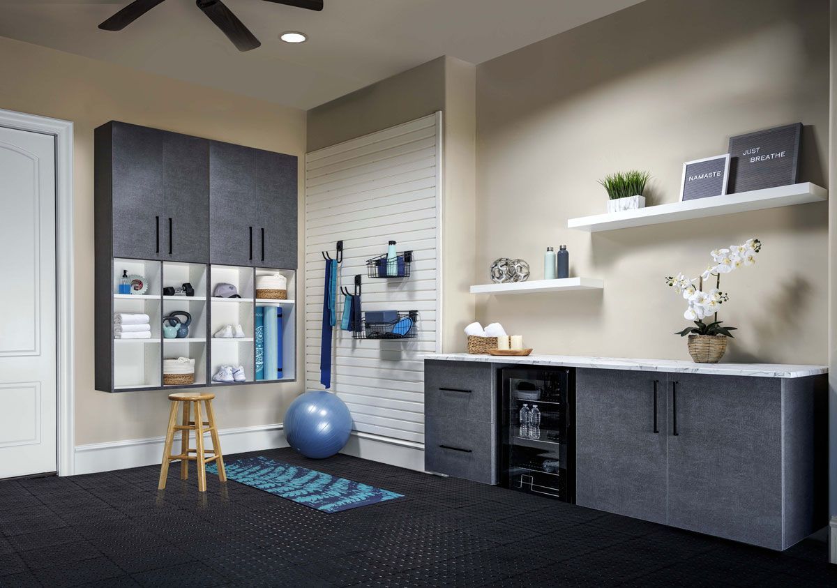 Pewter Cabinets Yoga Studio