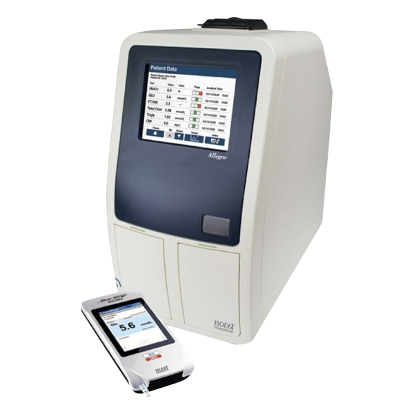 Dispositivo di accesso biometrico con schermo e scanner palmare integrato, custodia bianca e blu